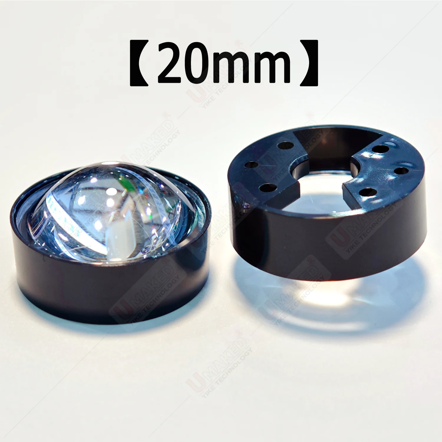 20 Sets 20mm LED Lens with Bracket Holder LED Lens Semi-Circle Plano-Convex LED Lens Optic Lens Grade PMMA for Lens Reflector La