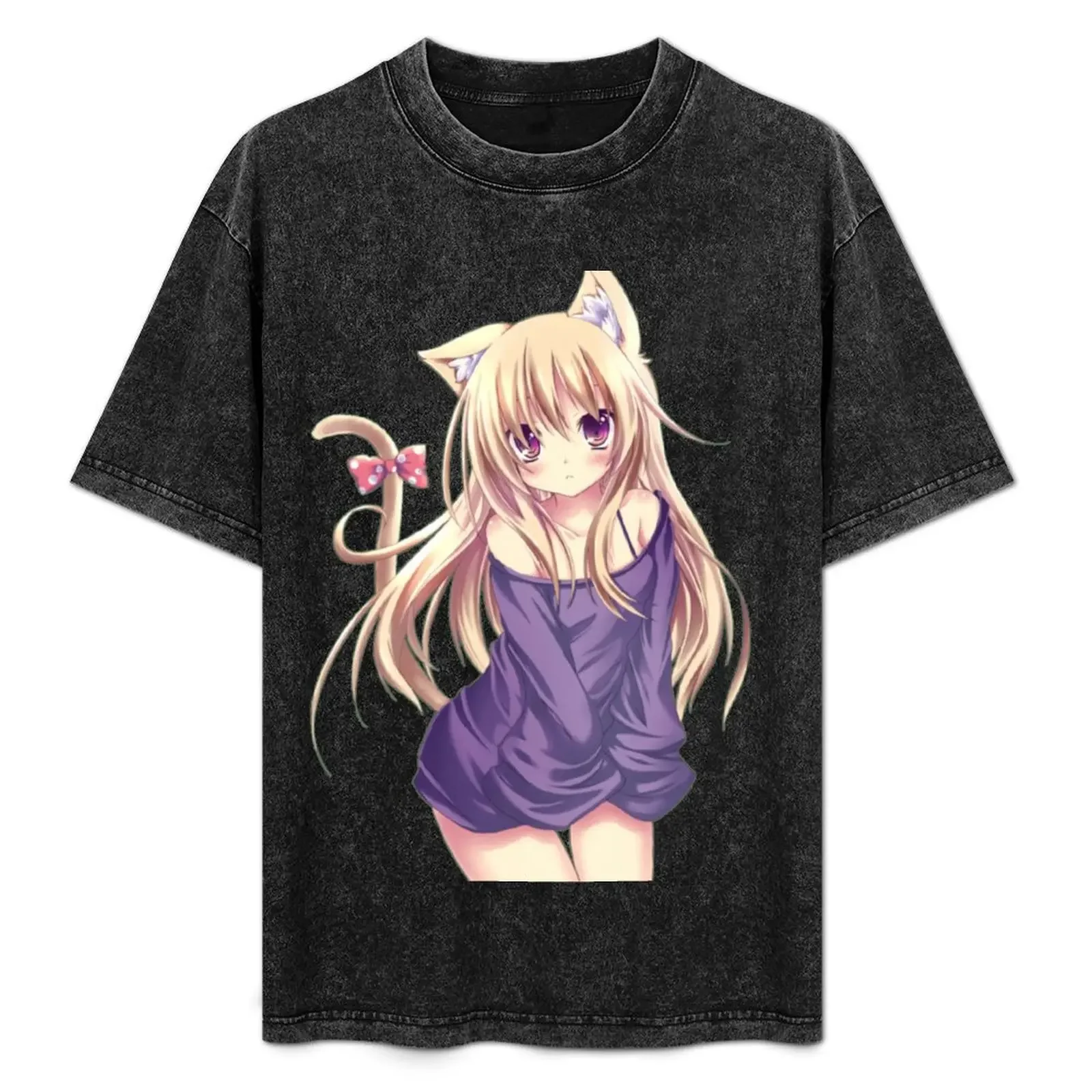 

Cat Girl, Cartoon T-Shirt graphic shirts vintage clothes blacks fruit of the loom mens t shirts