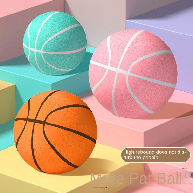 Bola basket senyap dalam ruangan untuk anak-anak, pola bola, spons padat, mainan bola kecil untuk latihan bayi dan balita