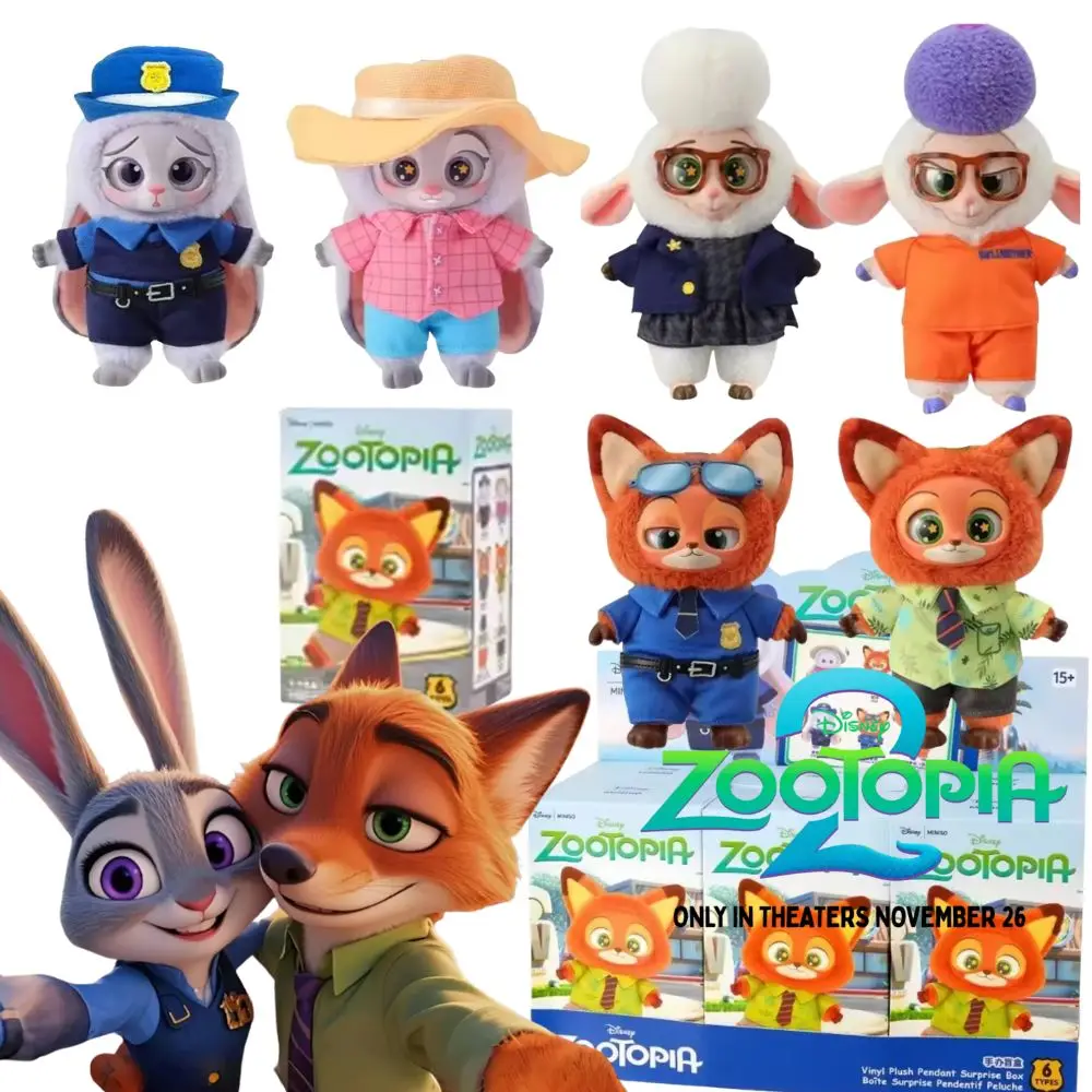 Figurine en vinyle Disney Zootopia Blind Box Nick Judy, tendance, surprise, mignon, pendentif pour sac à dos, cadeau d'anniversaire pour enfants