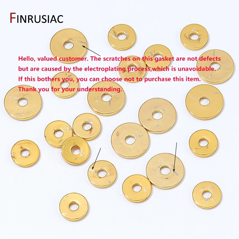 18K Gold Plated Brass Flat Disc Spacer Beads, Metal Bead Separators For DIY Bracelet Necklace Pearl Jewelry Making Findings view 5