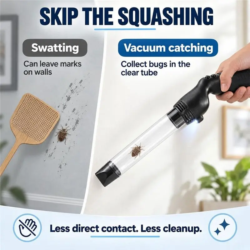 A20F-Bug Vacuum Catcher Spider Vacuum Catcher And Release Handheld Bug Sucker Vacuum Control For Spiders,Stink Bugs,Moth,Ants