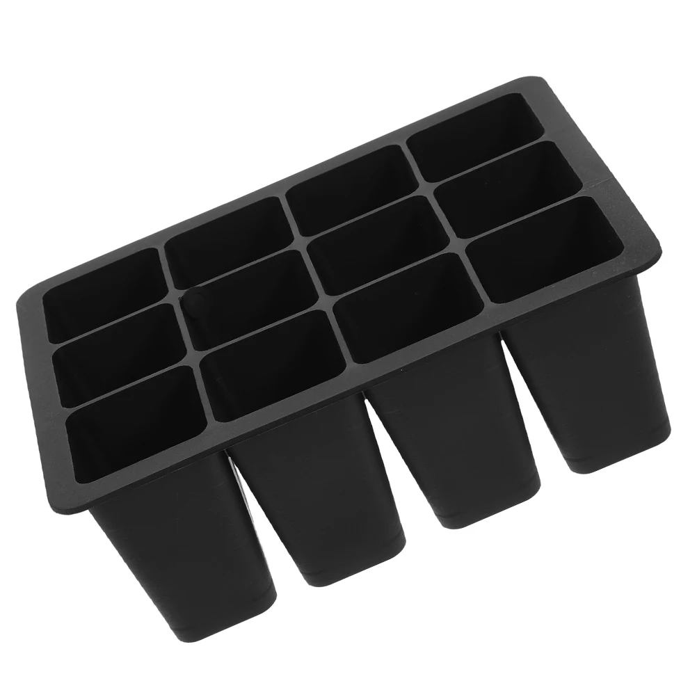

Black 12 Cells Seed Starter Pots Silica Gel Germination Containers Tray for Flower Vegetable Gardening Tool Cucumber Tomato Bean