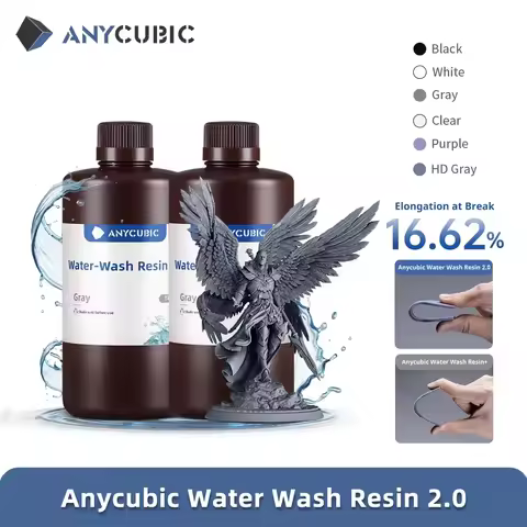 ANYCUBIC Water-Wash Resin For LCD 3D Printer High Precision Low Odor Low Viscosity 3D Printing Standard Photopolymer