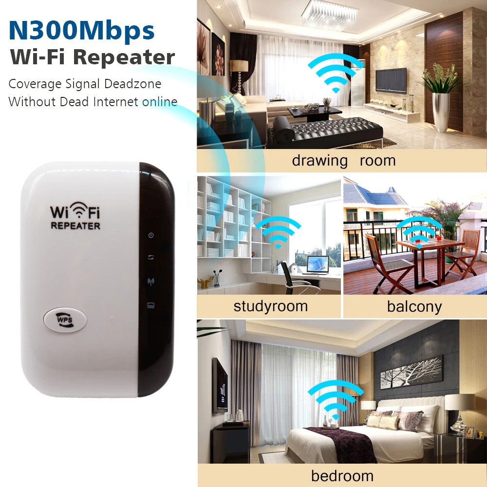 Wireless WiFi Repeater, WiFi Extender, Amplifier, Booster, Repetidor, Wi Fi Signal Repeater, Access Point AP, 300Mbps customized