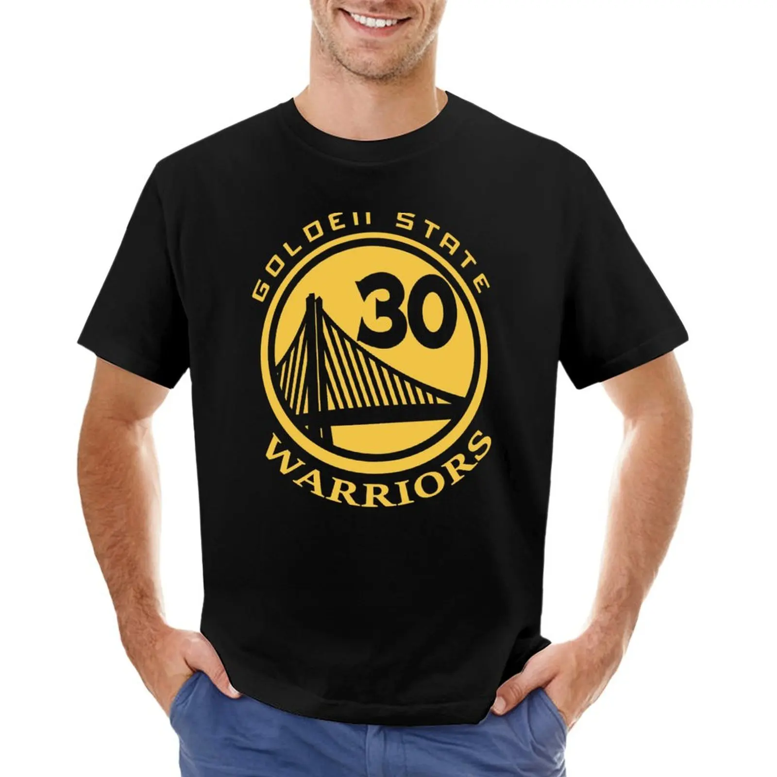 Golden SW Logo T-Shirt blanks basketball graphic tees man clothes mens clothing
