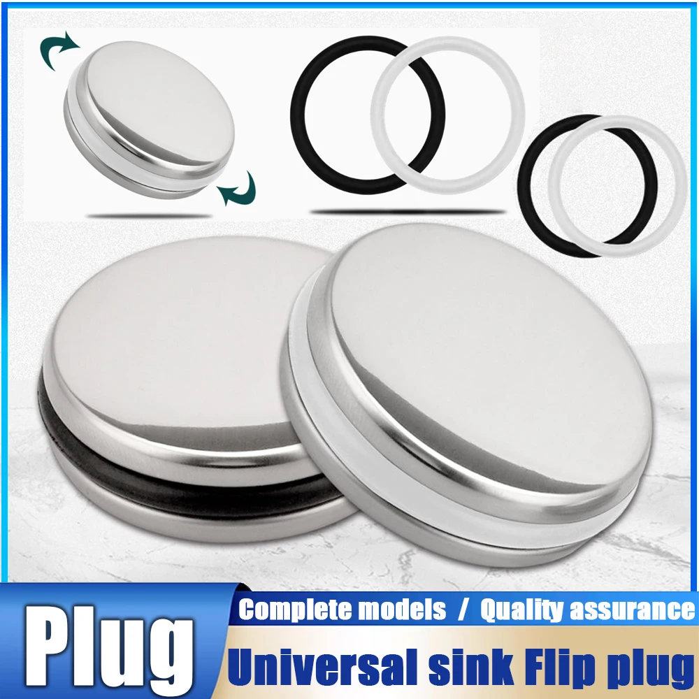 Universal sink Flip plug Seal water stopper round steel Basin Drainage pipe Hole Cover Cap for Bathroom kitchen drain strainer