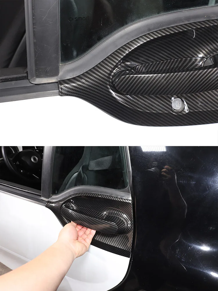 Für Mercedes Smart Fortwo Forfour 453 2016-2021 Kohlefaser Auto-Zubehör Außentürgriff+Türschüssel-Abdeckungsrahmen – Detail 2