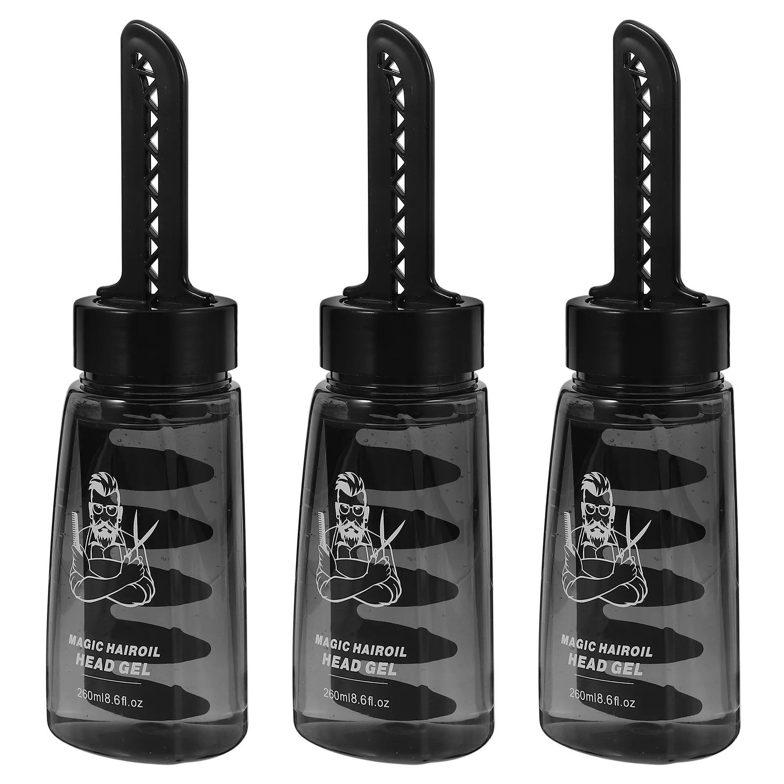 

3Pcs Hair Gel Bottles Empty Plastic Refillable Hair Styling Gel Applicator Bottles with Comb Convenient for Travel