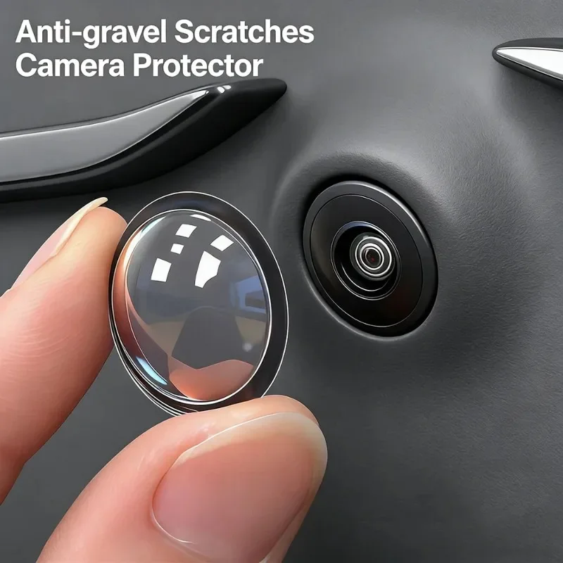 2PCS Car Lens Protector Cover Front Bumper Camera Anti-Scratch Shield For Tesla 2025 Cybertruck Model Y Juniper Model S