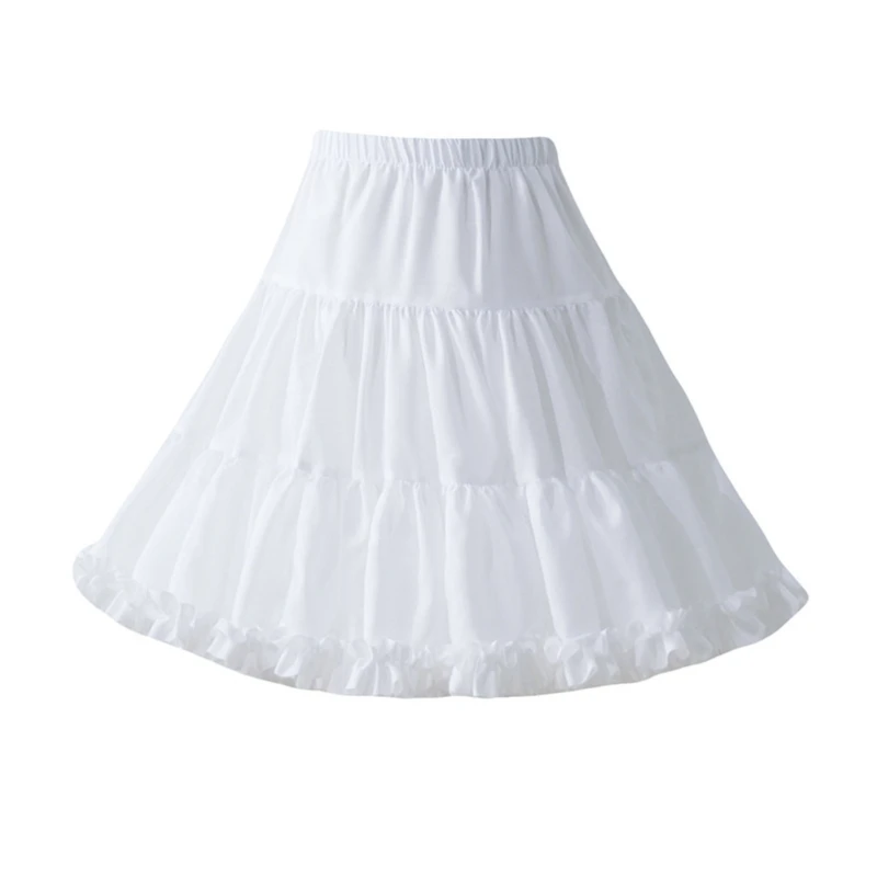 

Women 1950s Layered Short Tutu Skirt Half Slip Underskirt Pleated Ruffled Trim Puffy Skirts Petticoat for Lolita Party Costume