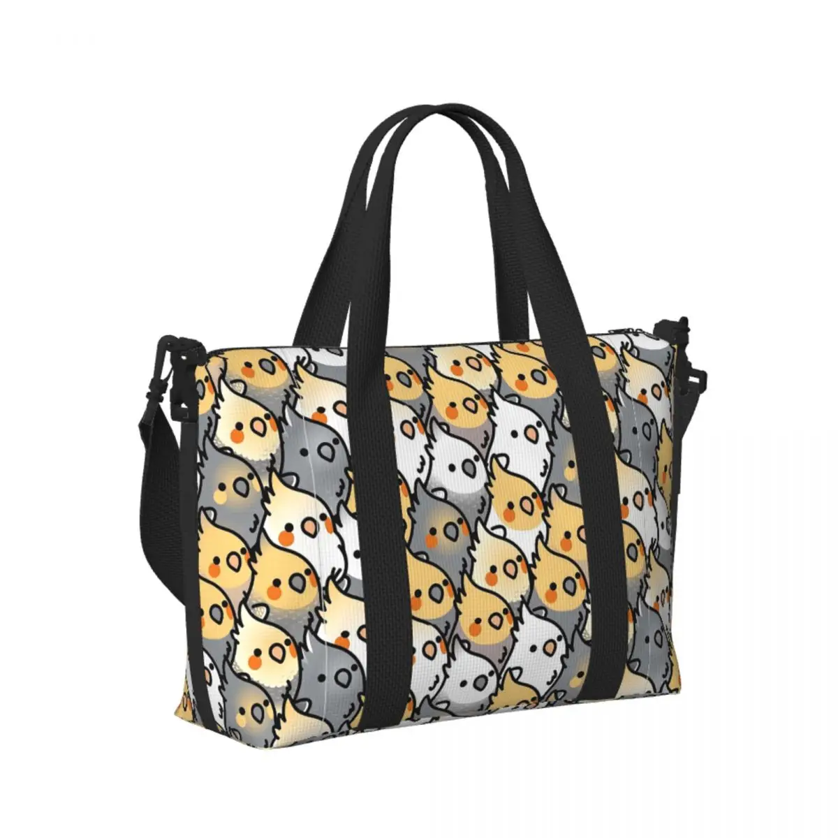 

Пользовательские Chubby Cockatiel Party Пляжная дорожная сумка Большая вместительная сумка-тоут для спортзала Спортивная женская дорожная сумка для покупок