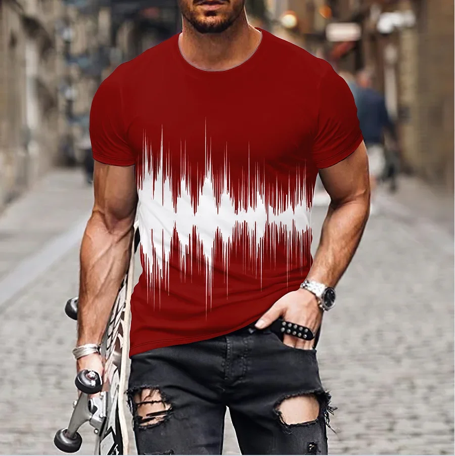 

Popular Men's Fashion 3D Graphic Short Sleeve T-shirt Summer Casual Pullover Men's Loose Crew Neck Blazer