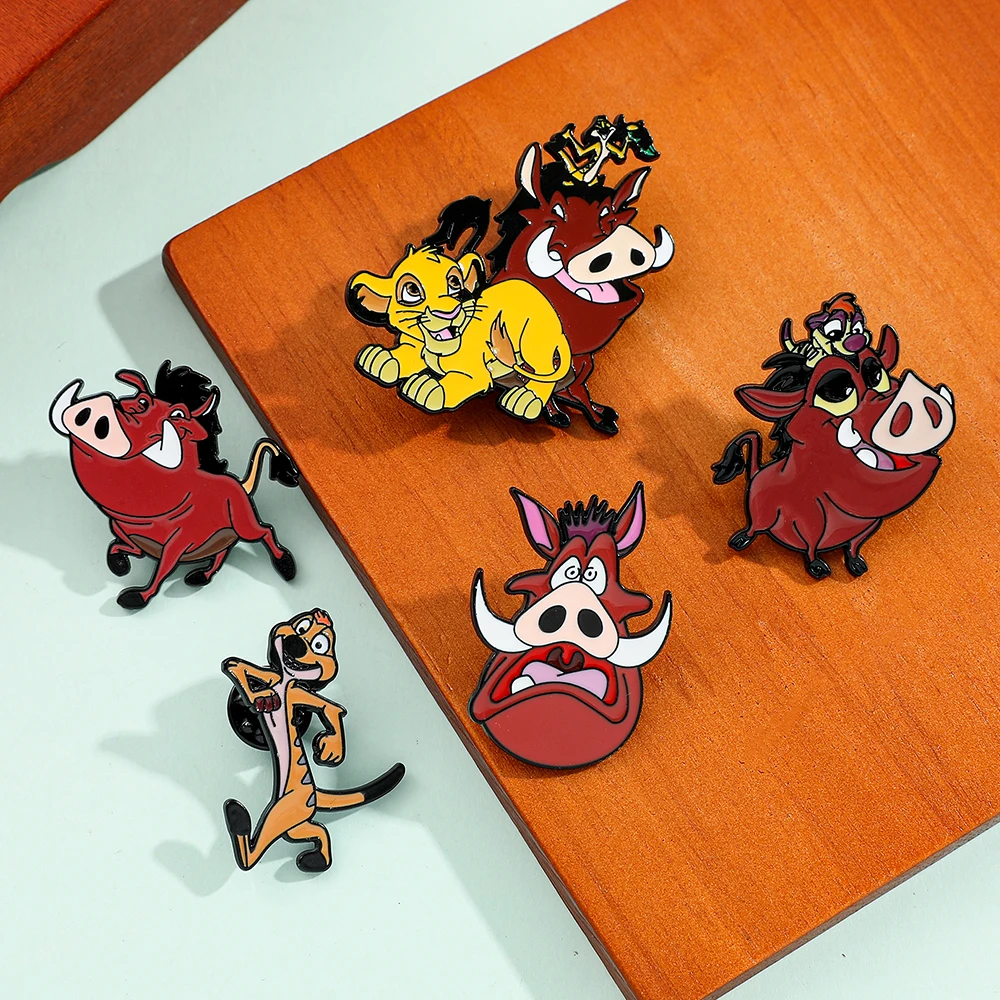 Cartoon-Löwen-Broschen aus Metall, niedliche Anstecknadeln für Jeansjacken, Rucksäcke, Hüte, Kleidungsdekoration, Hakuna Matata Schmuckgeschenk für Fans – Detail 2