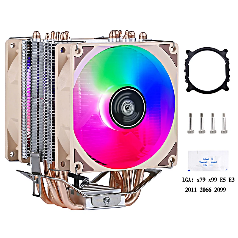 

6 Heat Pipe PC Cooling Fan CPU Processor Suitable For Installing LGA2011 x79 x99 E5 E3 2099 2066 AMD PWM Speed Regulation Mute