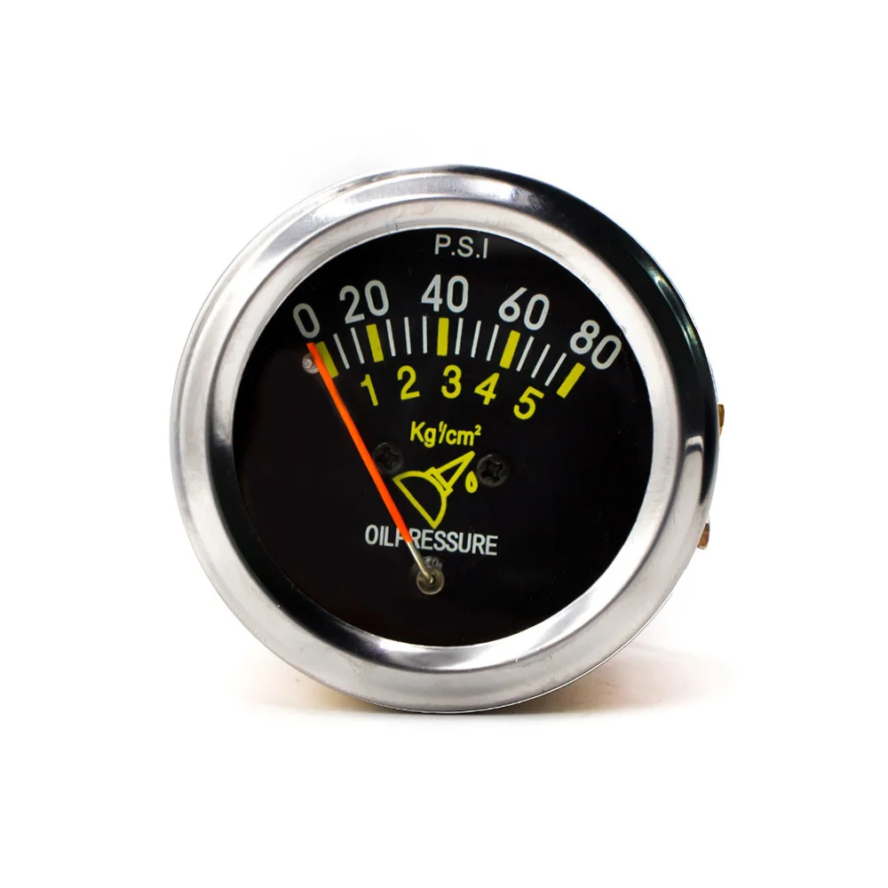 High Quality Oil Press Gauge Pressure Marker Practical 1PC Black Replacement 0 ~ 80 PSI 2 Inch Mechanical Metal Meter Additional