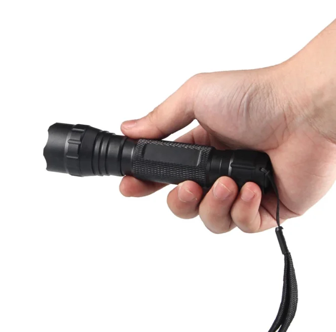 Multi functional flashlight for outdoor patrol strong white light red light green light optional convenient flashlight