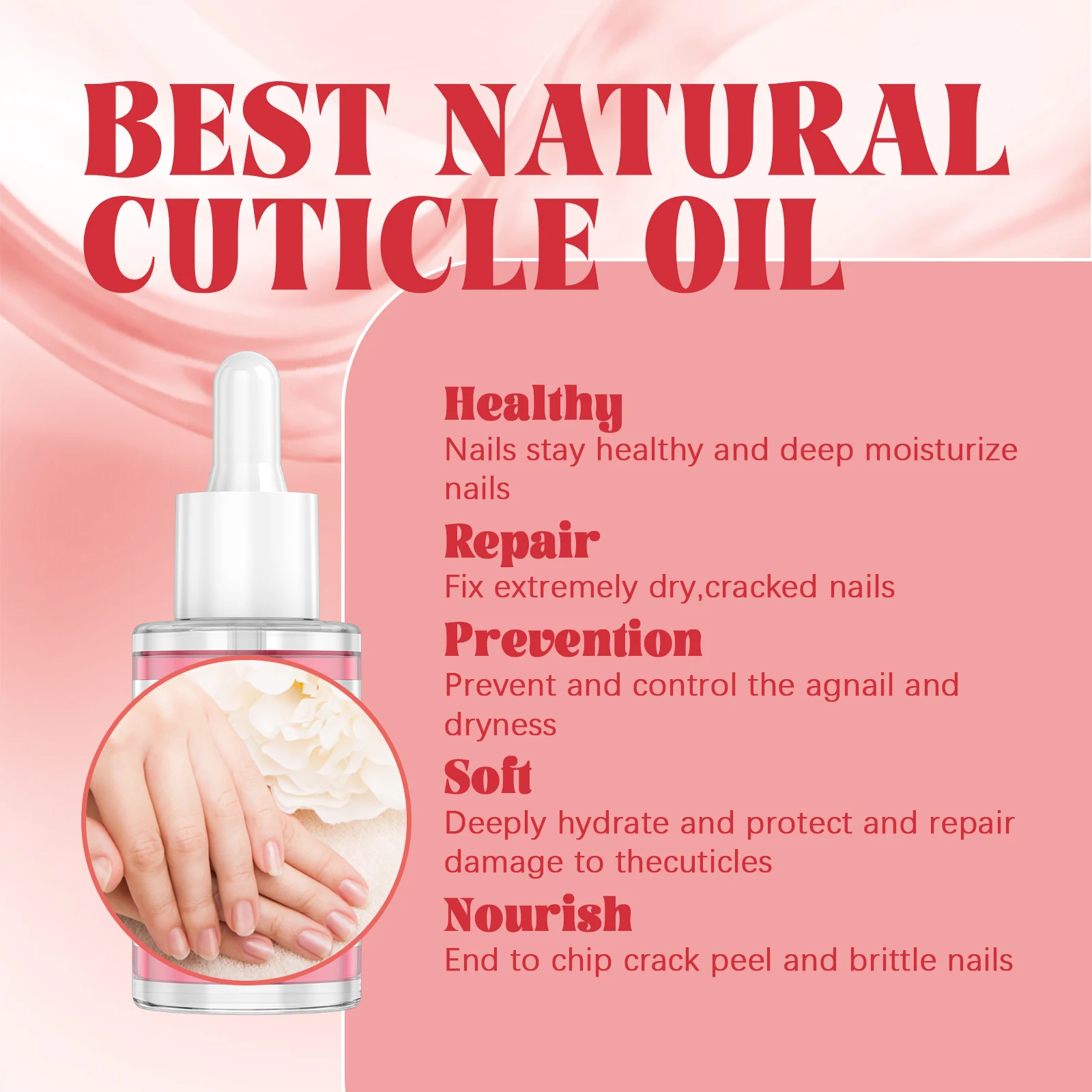 EELHOE Olio per la cura delle unghie alla pesca Nutriente Rigenerazione delle cuticole Idrata Rafforza Prevenire la secchezza delle unghie Cracking Cura del manicure