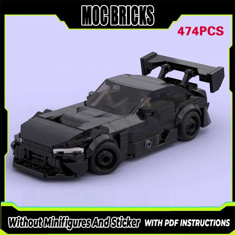 

Модель гоночного автомобиля MOC, конструктор из строительных блоков, GR GT3, черный гиперкар, модульная технология, подарки, праздничный набор для сборки, детские игрушки