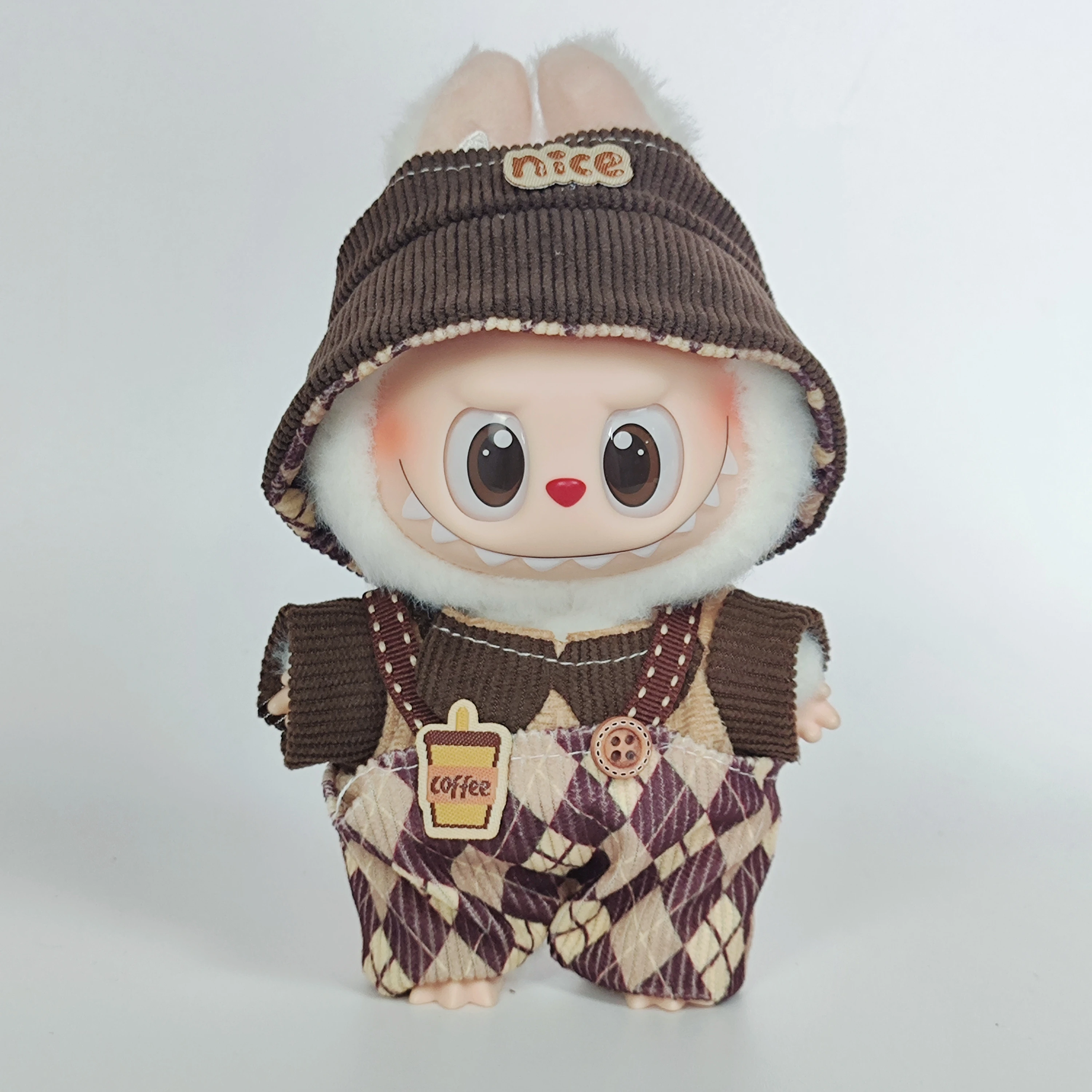 17cm Labubu Plush Keychain Blind Box – Cute Onesie Outfit for Doll