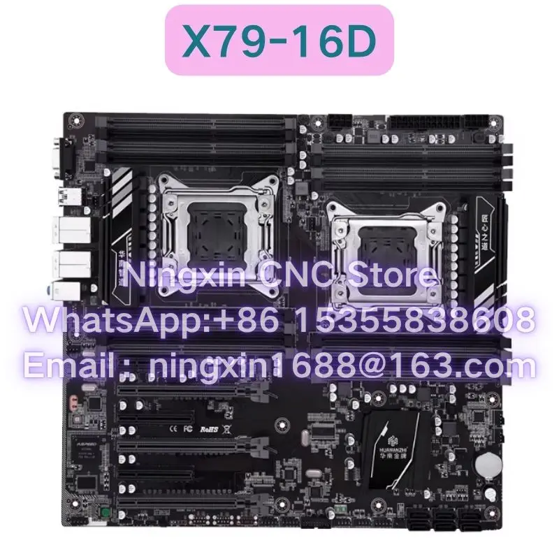 Brand New Huananzhi Dual CPU Socket Motherboard LGA2011 DDR3 Video Output 2 Gigabit Ethernet Ports X79-16D