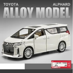 1:24  TOYOTA Alphard MPV Van Diecast Toy Car Model Vehicle Miniature Pull Back Sound & Light Doors Openable Collection Gift Boy