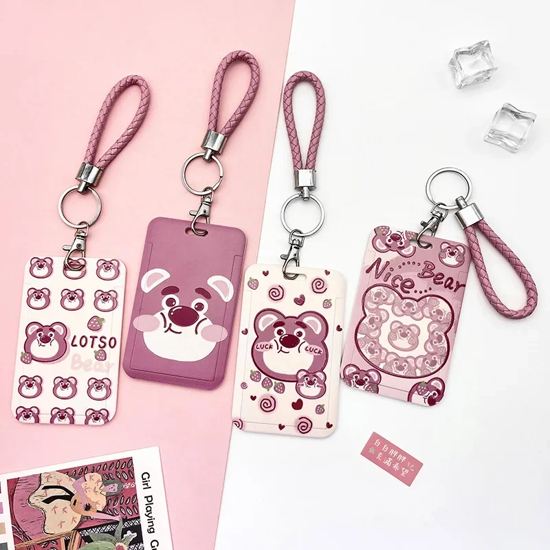 Cute Potdemiel Lotso cartoon card case student access card game card kindergarten shuttle card case