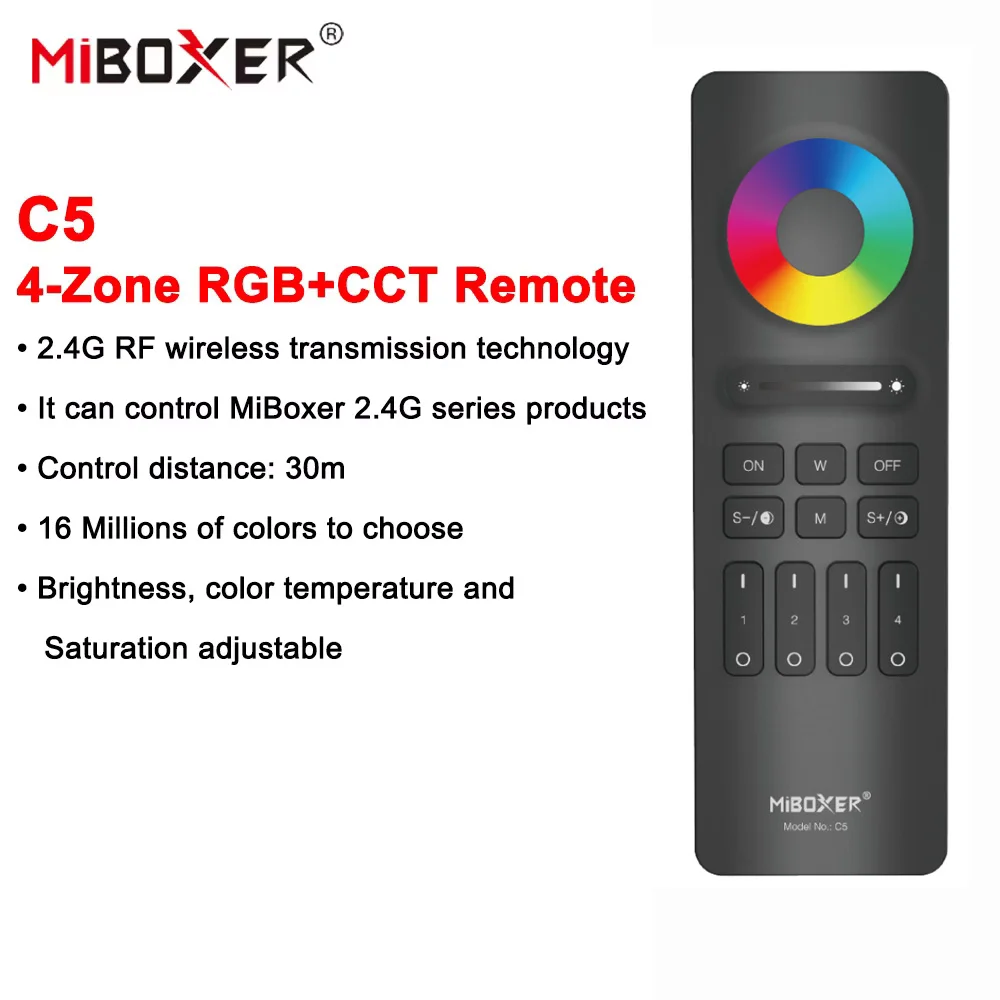 Miboxer Tuya Zigbee Wifi 3 in 1 LED Controller 5050 COB RGB RGBW RGBCCT LED Strip Light Dimmer 2.4G RF Remote Control for Alexa