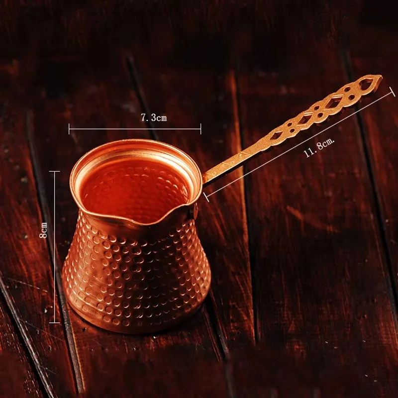 1pcs Coffee Wooden Handle Turk Turkish Coffee Pot Coffee Turk Turkish Copper Coffee Maker For Turk Cezve Cafeteria 320Ml