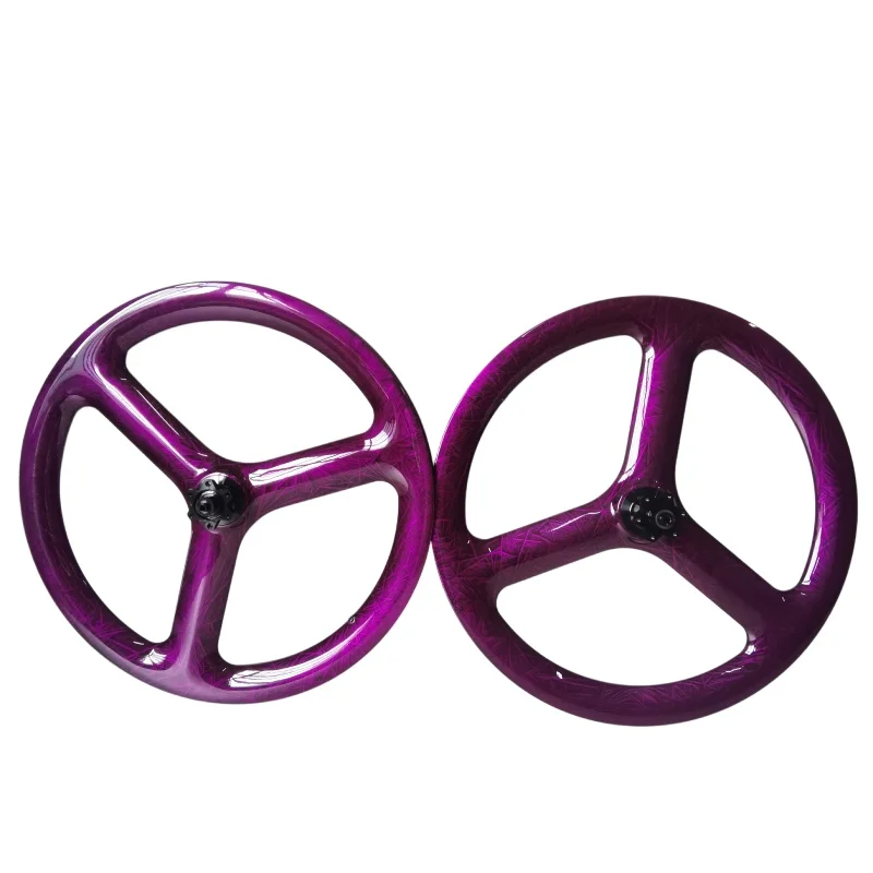 QORA 20 Inch 451 Tri-Spokes Carbon Wheelset Foldable Bicycle Carbon Wheelset 100/142mm