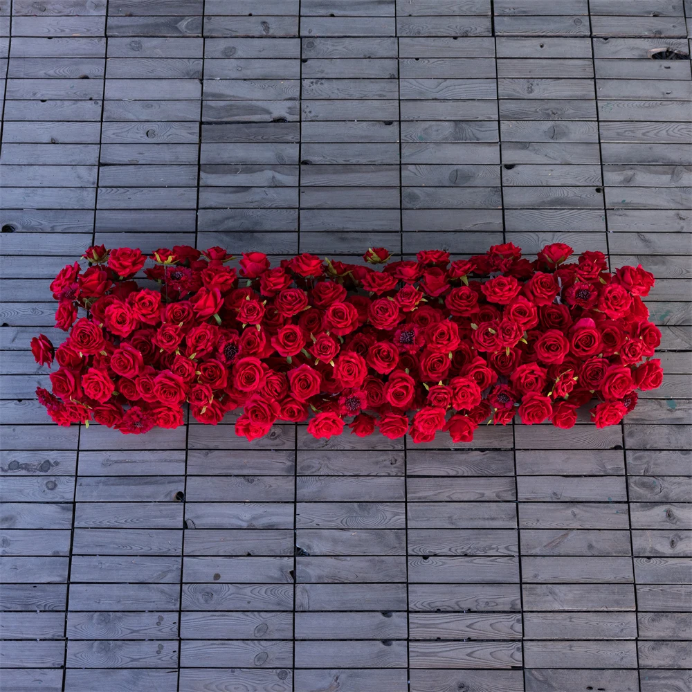 1.5x0.5m Artificial Red Rose Flower Arrangement Sofa Flower Wedding Backdrop Decoration Arch Floral Row Event Party Decor Props