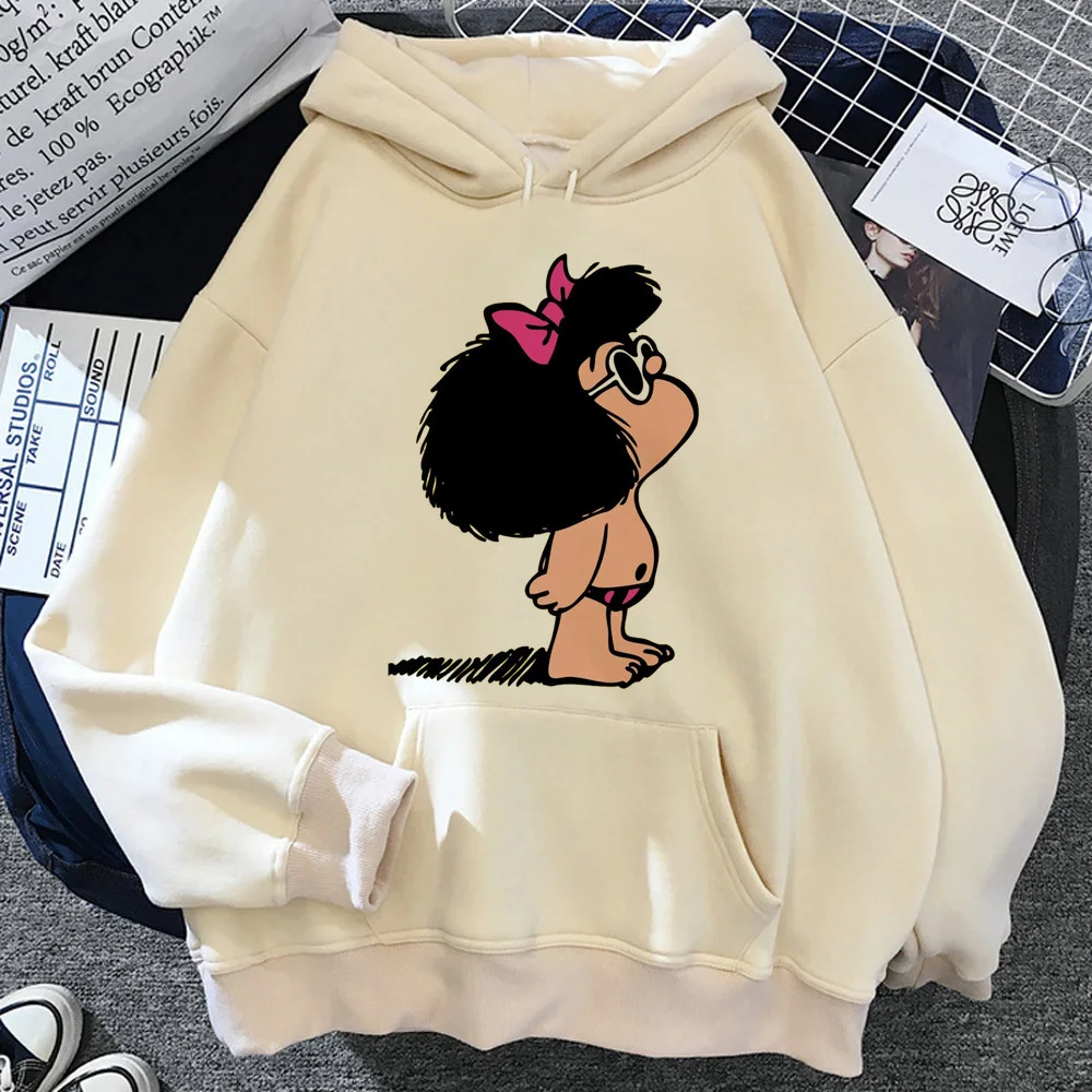 Mafalda hoodie harajuku comic elegant funny patterned modern style female sweatshirts elegant designer