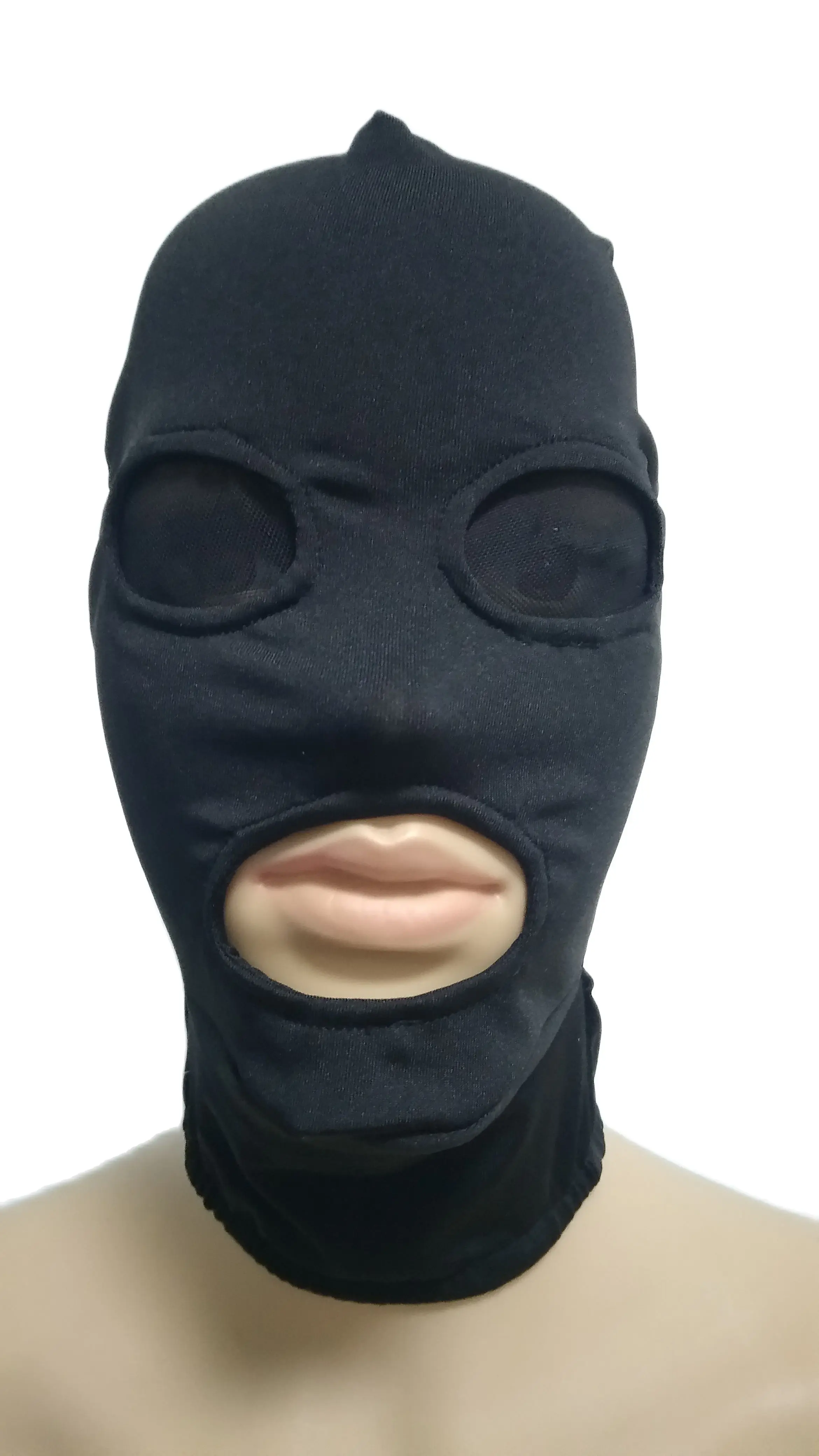 Máscara negra con capucha y ojos abiertos de malla para adultos, disfraces Zentai unisex, accesorios de fiesta, máscaras de Halloween, Cosplay