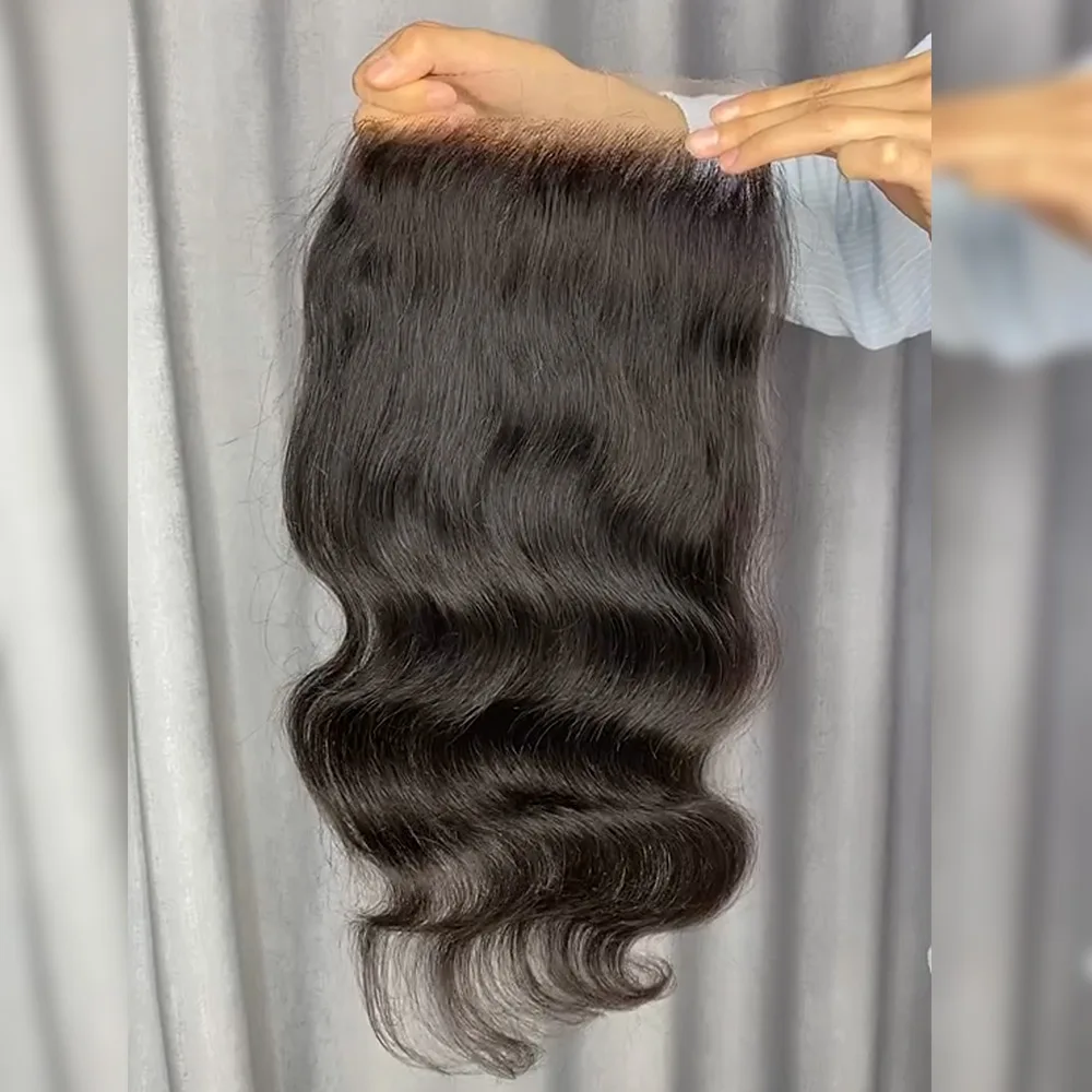 6x6 5x5 Lace Closure Only Human Hair Transparent Lace Pre-Plucked Soft Body Wave 6x6 5x5 Lace Closures for Wig Making
