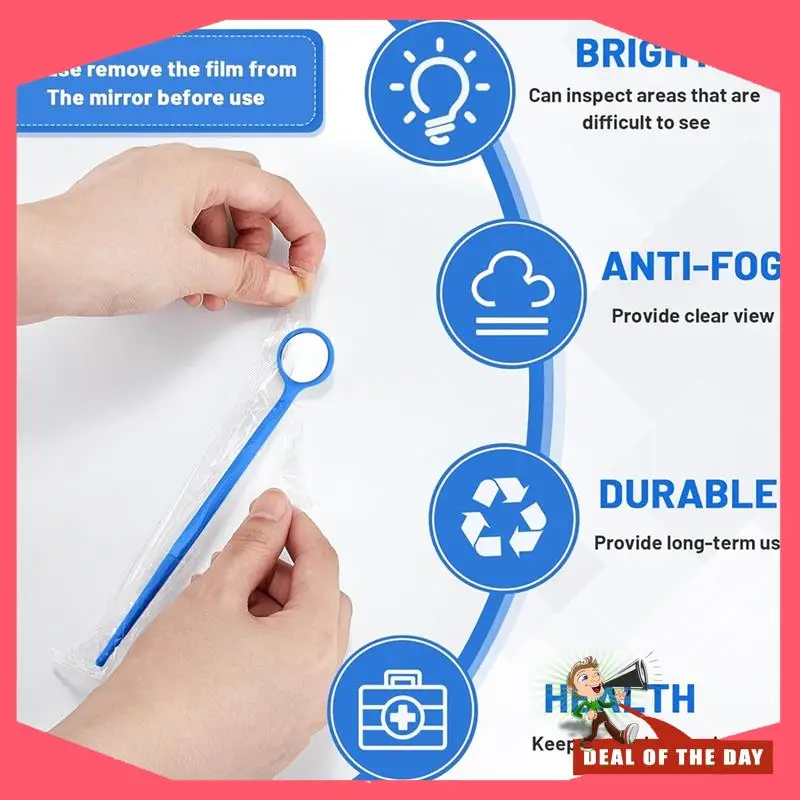 

24-Hour Delivery 300 Pcs Disposable Mirror Anti Fog Mouth Mirror Individually Packed Mirror For Teeth Oral