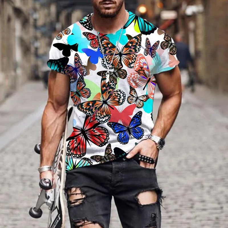 New 3D Print Butterfly Pattern Clothing  Fashion Men Women T-shirt Plus Size S-7XL Four Seasons Casual Oversized  Streetwear