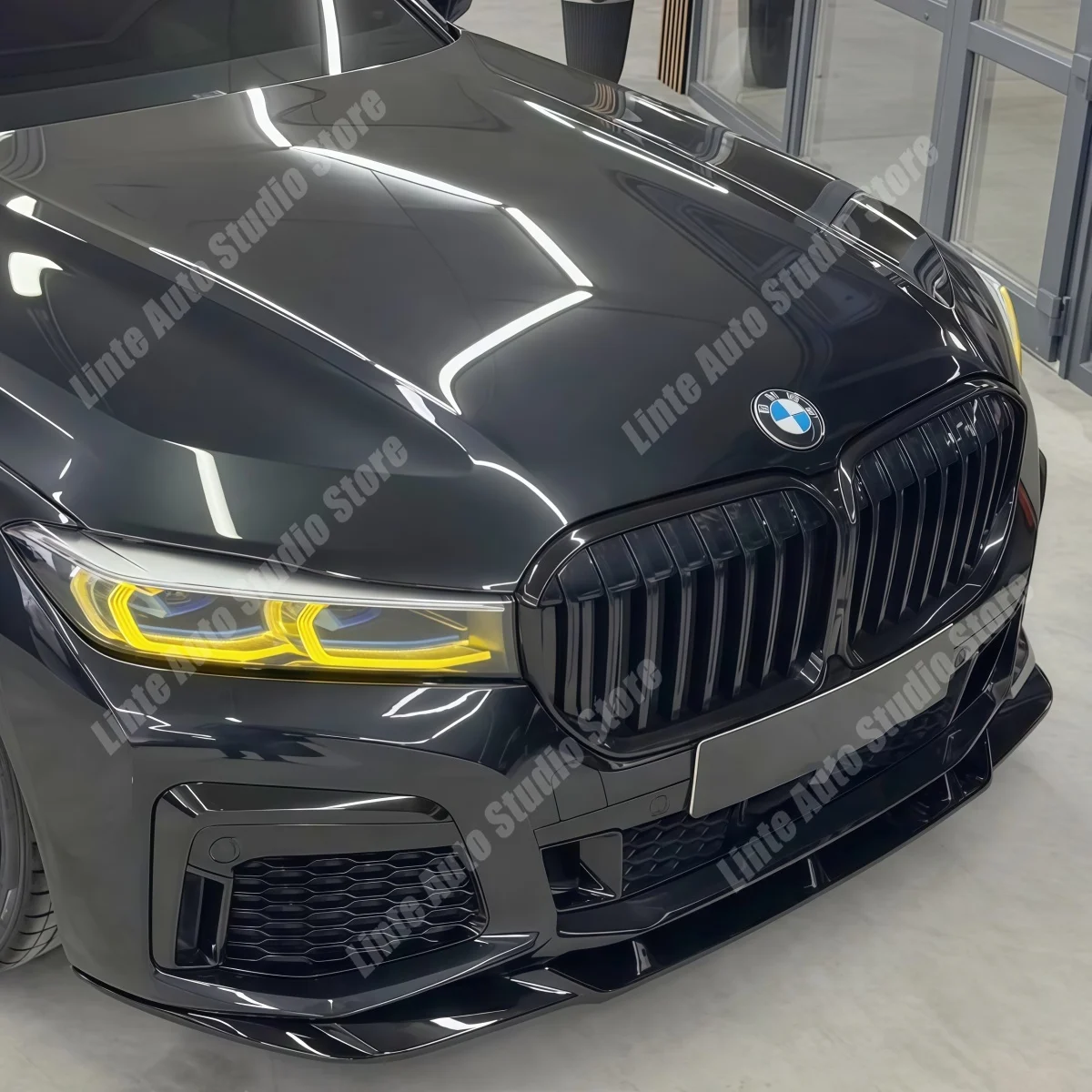 Front Bumper Splitter Lip Spoiler For BMW 7 Series G11 G12 M Pack LCI 745e 730Li 740Li 2019 2020-2022 ABS Glossy Black Body Kits