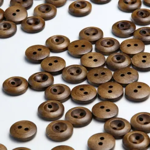 10pcs/Lot Size:13mm Natural wooden retro Arc edge two eyes buttons fashion Button Coat sweater DIY Sewing(SSA-4118)