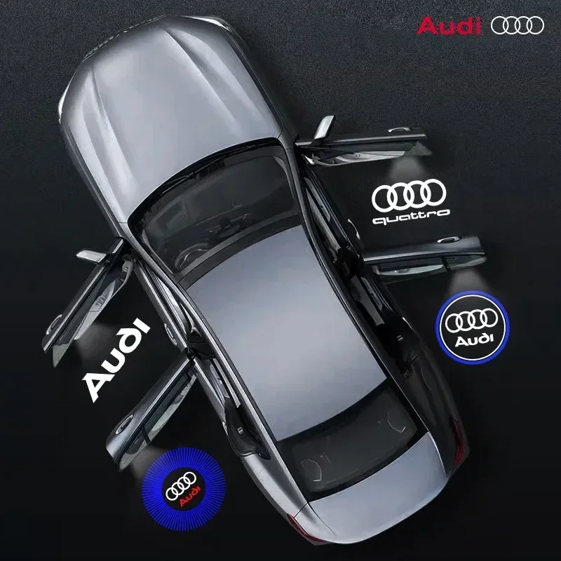 New A4 A6  2025 For Audi Led Car Door logo Welcome Light For Audi A4 B5 B6 B7 B8 B9 A1 A3 8P 8L A6 C5 C6 C7 A5 A7 A8 Q3 Q5 Q7 TT