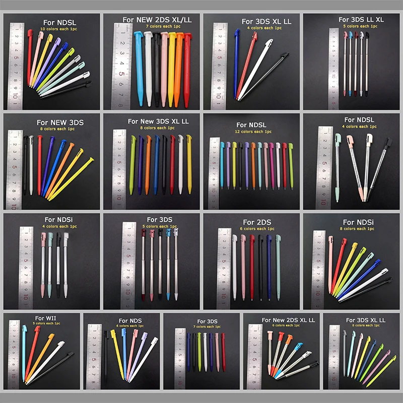 1Set Stylus Pen for NDSL NDSi NDS Wii U 2DS 3DS XL LL New 3DS XL LL New 2DS XL LL Game Console Touch Screen Plastic/Metal Pen