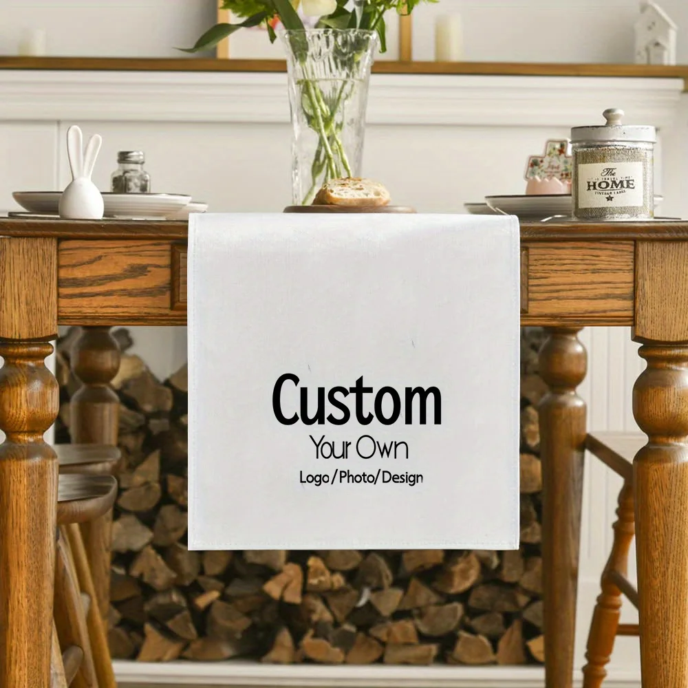 Custom 33x180cm Polyester Table Runner - Personalized Tablecloth for Weddings, Birthdays, Celebrations, Anniversaries & Events