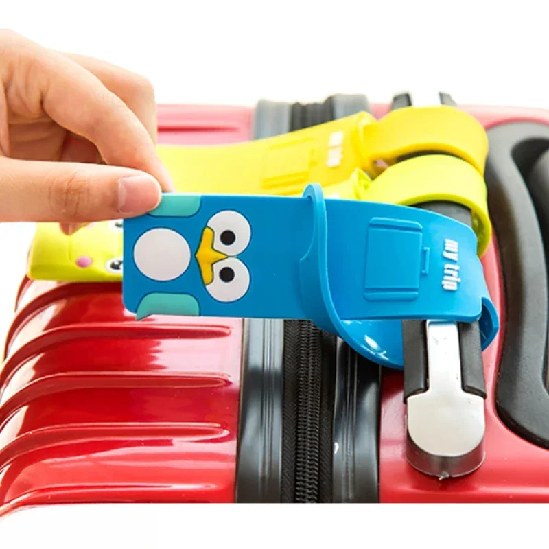 لطيف الحيوانات قطاع الأمتعة العلامة موضة إكسسوارات السفر سيليكون حقيبة معرف Addres حامل الأمتعة الصعود العلامة المحمولة التسمية #4