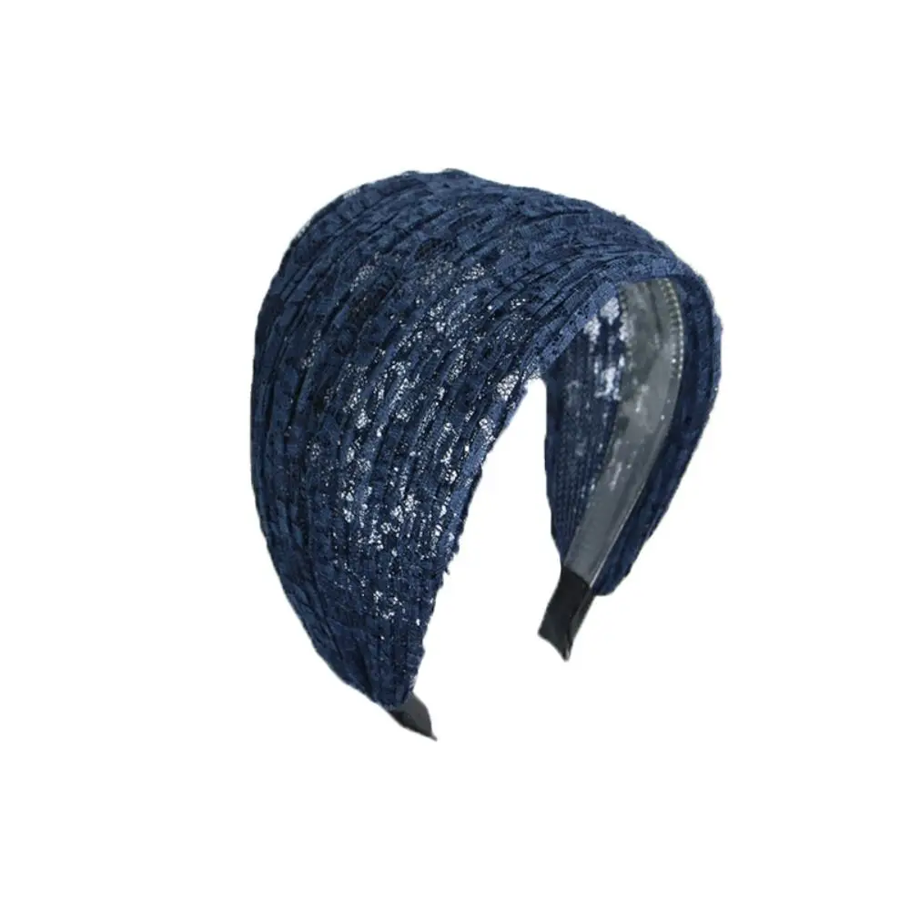 Personality Flower Lace Mesh Hair Band Wide Side Hair Hoop Headbands for Women Hair Accessories Headdress Tiara for Women Mom