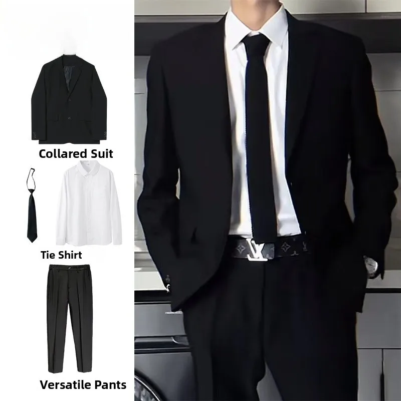 

Men's Busin Formal Suit Wedding omsmen Clothes aduation Ceremony Youth ular Stand Fit Two Button Single Breasted