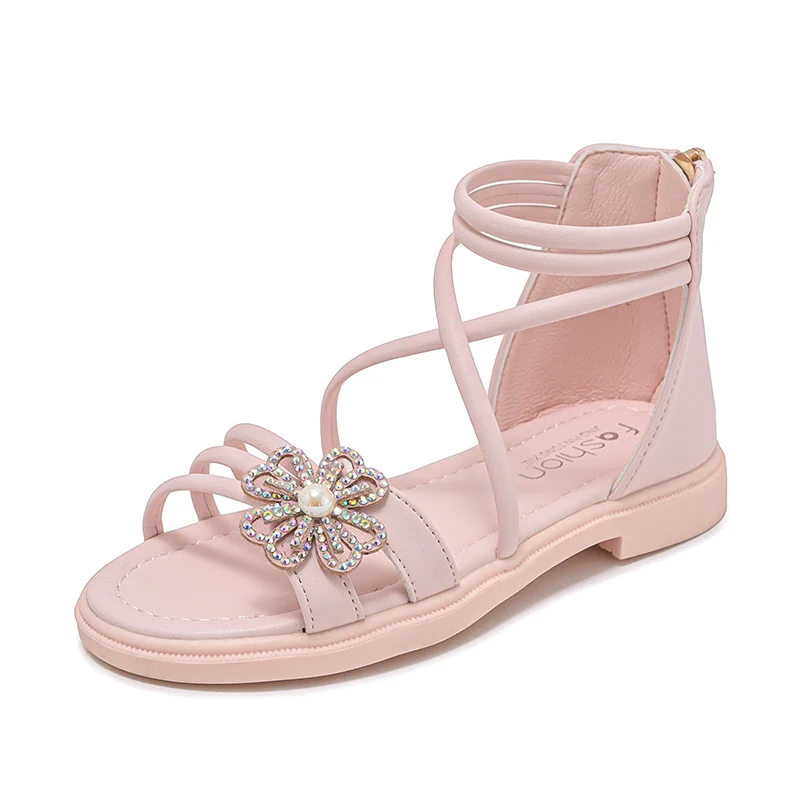 Summer Children Sandals for Girls Shoes Flower Breathable Sandals Fashion Soft Soled Princess Shoes Kids Student Casual Sneakers