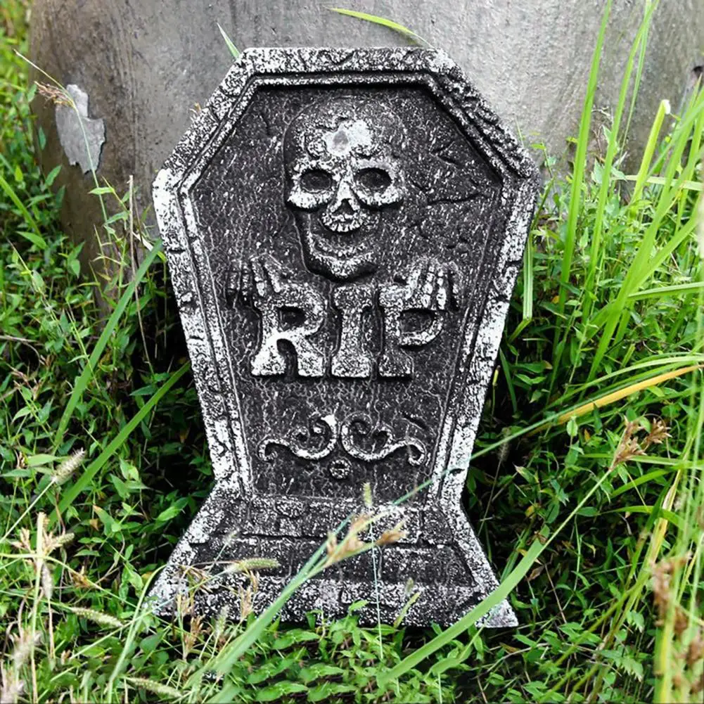 Tombstone Statue Skull Pattern Foam Skeleton Halloween Decorations Tombstone Ornaments Wall Background Tombstone Home Decor