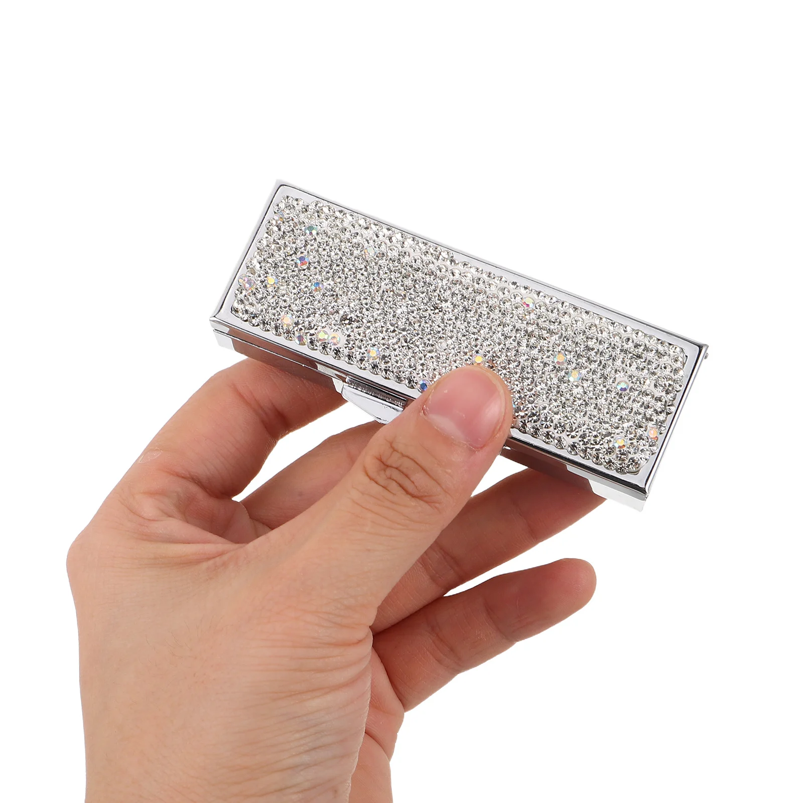 

Мини-портативная коробка для таблеток, 3 отделения, стильный блестящий дизайн, органайзер для путешествий, лекарств, металлический кошелек, контейнер для таблеток, безопасная печать