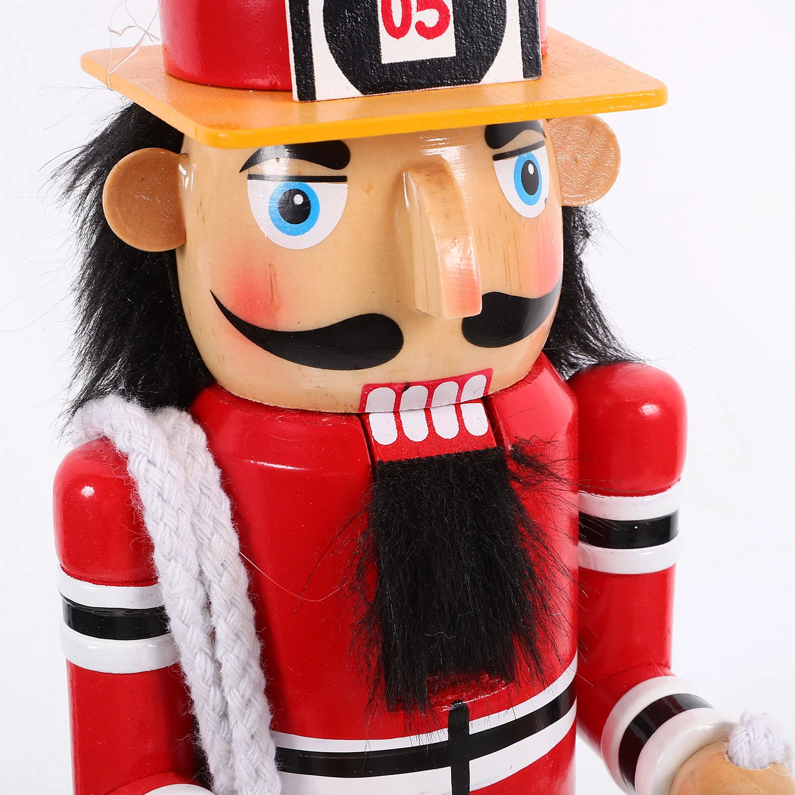 Gold Firefighter Ornaments Christmas Gifts Figure Wooden Nutcracker Puppet Uniform