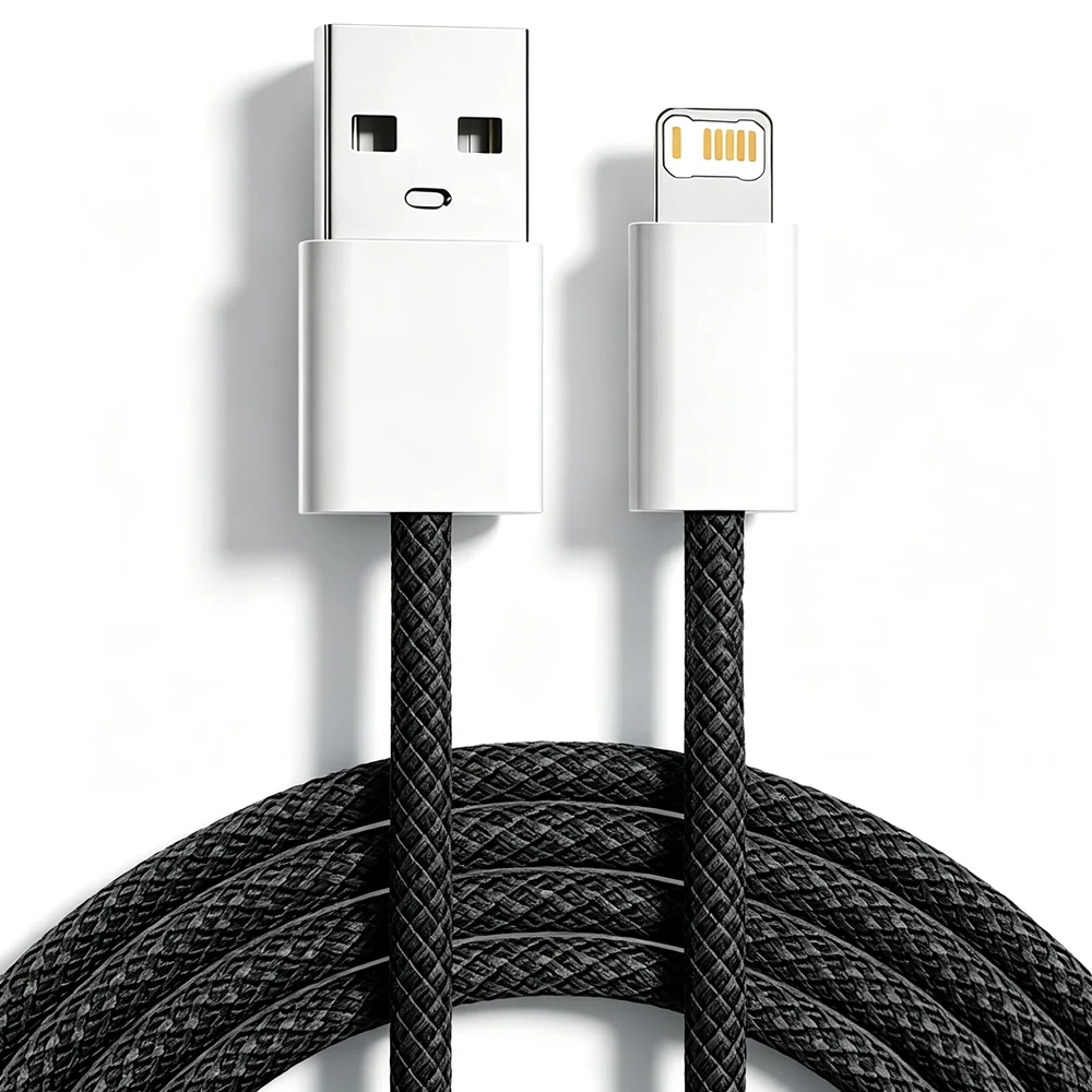 20W USB Fast Charging Fabric Cable For iPhone 11 12 13 14 Pro Max X XR XS Max 7 8 14 Plus USB-A Rapid Charge Data Sync Cable 1m