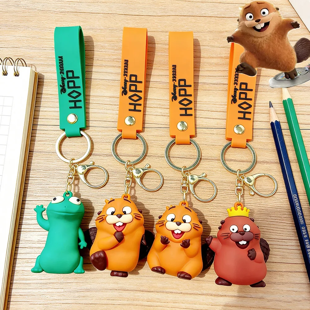 

Cartoon Soft Rubber Keychain Cute Frog/Marmot Shape PVC Material Bag/Car Key Pendant Student Couple Gift Trending Pendant